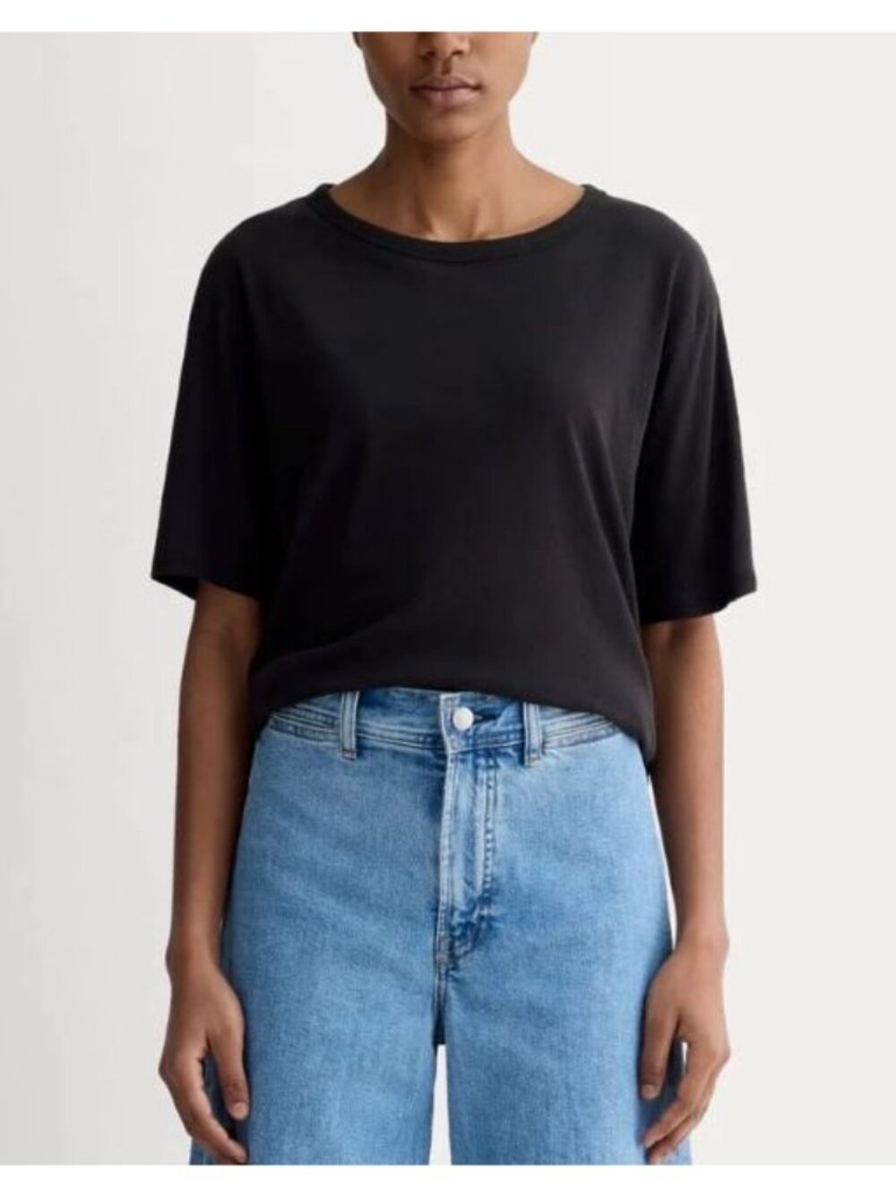 Everlane The Air Oversized Crew Tee Black Size XS NWT